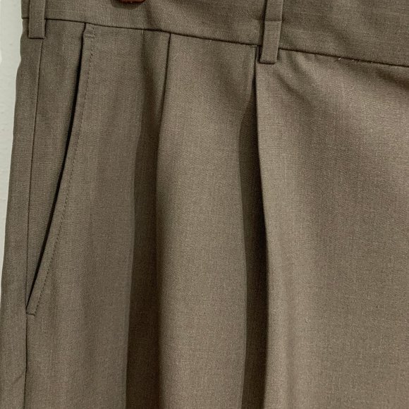 (T128) RBM Platinum Men’s 44x32 Olive Green Dress Pant, Rise 14, Leg 10, Nice! - Picture 4 of 15